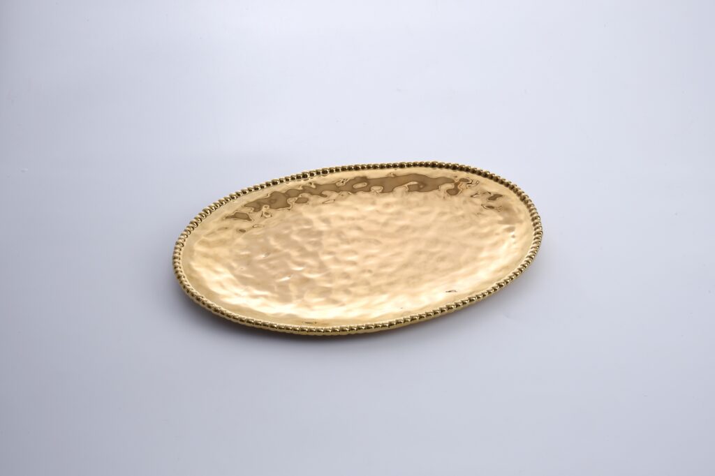 Gold Large Oval Platter- Pampa Bay