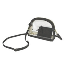 Load image into Gallery viewer, Half Moon Crossbody Stadium Compliant Clear Bag Black
