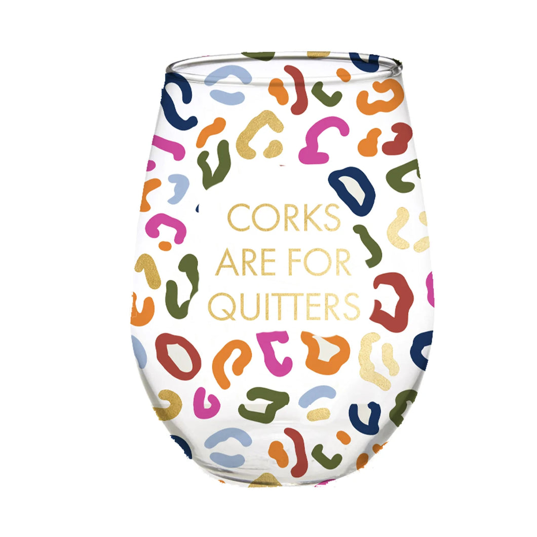 Corks For Quitters Stemless Wine Glass
