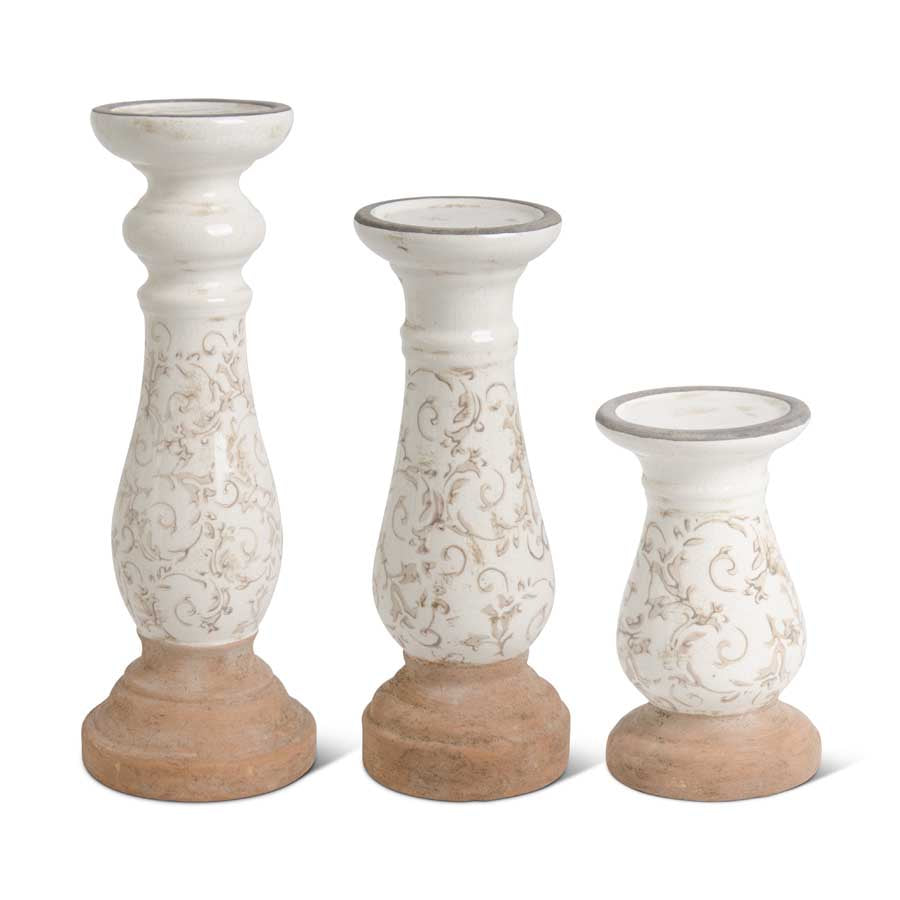 Cream Ceramic Candlesticks