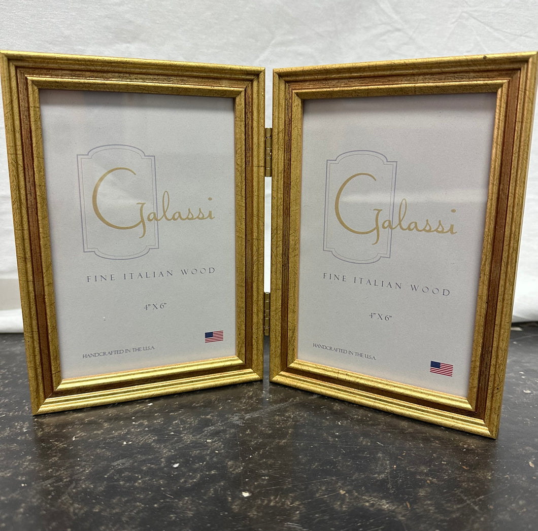 Vertical Double Gold Channel Picture Frame