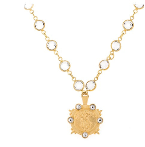 Austrian Crystal Marmonde Necklace Gold- French Kande