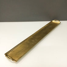 Load image into Gallery viewer, Gold Aluminum Textured Long Rectangle Handle Tray
