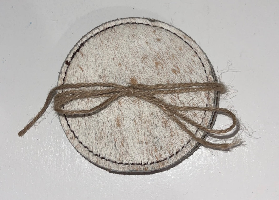 Handstitched Cowhide Coasters (Set of 4)