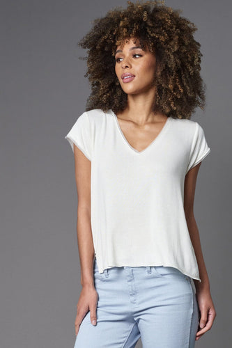 Silky Jersey Cap-Sleeve Top - Lola & Sophie: A smooth, elegant cap-sleeve top made from silky jersey fabric.