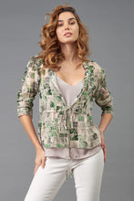 Load image into Gallery viewer, Tile Print Drawstring Jacket: A stylish jacket with a drawstring for a perfect fit. Features a unique tile print design.
