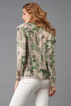Load image into Gallery viewer, Tile Print Drawstring Jacket from lola &amp; sophie: A stylish jacket with a drawstring for a perfect fit. Features a beautiful tile print design.
