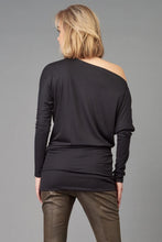 Load image into Gallery viewer, Stylish Banded Bottom Tunic by Lola &amp; Sophie: modern design with flattering band detail on hemline. Perfect for a comfy, playful day-out.
