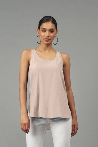 A beautiful satin tank with a split back detail. A must-have essential from Lola & Sophie.