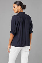 Load image into Gallery viewer, lantern sleeves and a notched neck top
