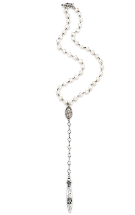 Pearls with Silver Pendants- French Kande