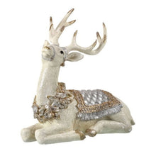Load image into Gallery viewer, White Glitter Reindeer with Saddle &amp; Blanket
