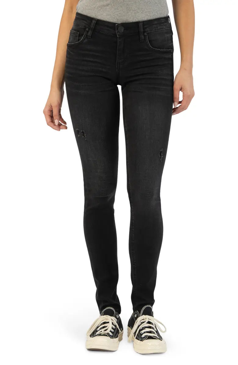 Mia Black Mid Rise Toothpick Skinny Jeans- Kut from the Kloth