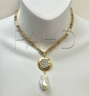 Captured Franc with Pearl Drop Necklace - Phillip Allen Hefner Design