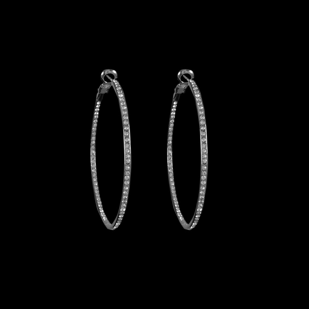 Black & Clear  Hoop Earring by Be-Je Designs