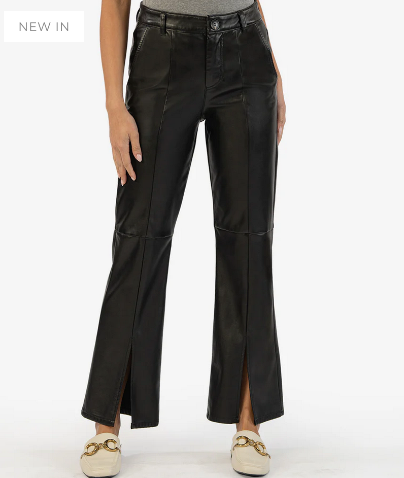 flare leather pants
