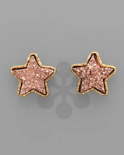 Load image into Gallery viewer, Star Druzy Earrings
