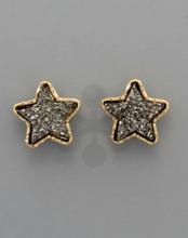 Load image into Gallery viewer, Star Druzy Earrings
