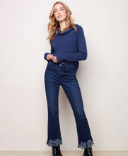 Load image into Gallery viewer, Fringe Hem Straight Leg Jeans - Blue Black - Charlie B
