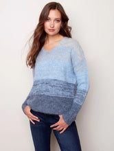Load image into Gallery viewer, Fuzzy Striped V-Neck Sweater - Charlie B
