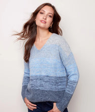 Load image into Gallery viewer, Fuzzy Striped V-Neck Sweater - Charlie B
