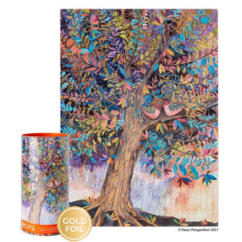 Illumination Tree Gold Foil Puzzle - 1000 Piece Jigsaw Puzzle