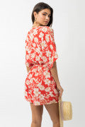 Load image into Gallery viewer, Orange/Ivory Floral Romper

