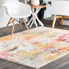 Load image into Gallery viewer, Modern Cézanne Rug - 7&#39; 10&quot; x 10&#39; 10&quot; rectangle rug with a playful, artistic design. Bohemian and contemporary style. Made in Turkey.
