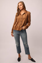 Load image into Gallery viewer, Birgit Faux Suede Button-Up Shirt - Another Love
