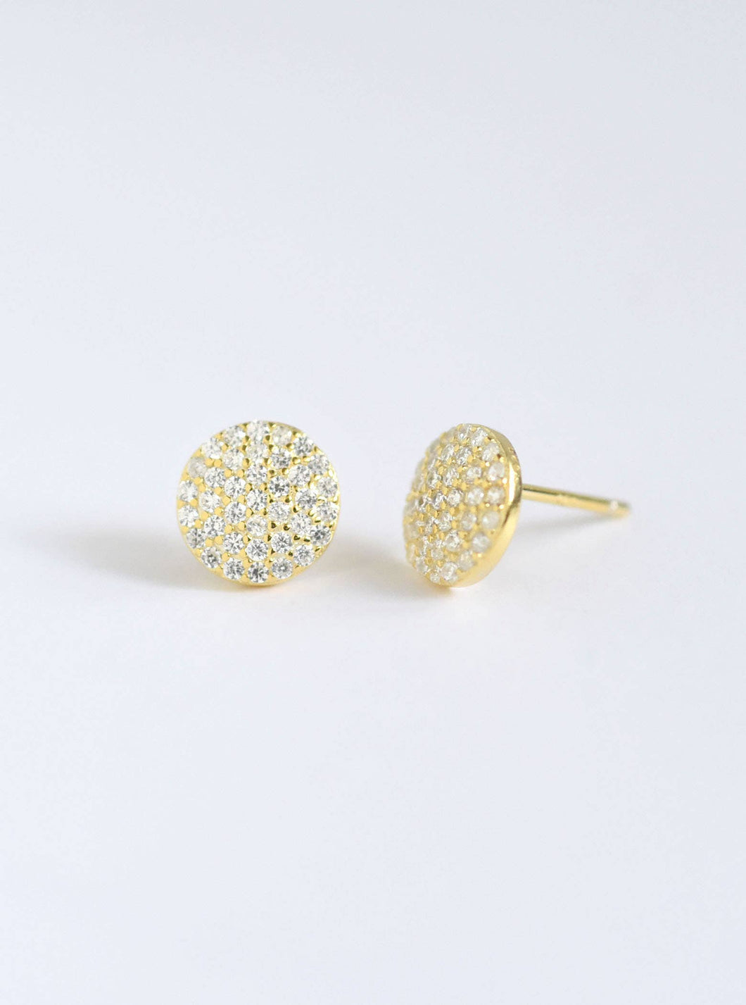 gold stud earrings with diamonds