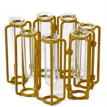 Load image into Gallery viewer, Gold industrial flower vase
