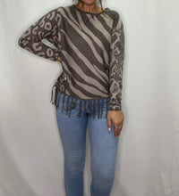 Load image into Gallery viewer, Stone Grey Link Animal Sweater
