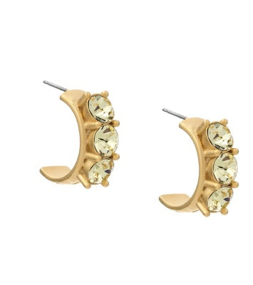 French kande gold crystal earrings