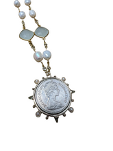 Load image into Gallery viewer, Pearl Queen Elizabeth Coin Necklace - Phillip Allen Hefner Design
