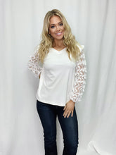 Load image into Gallery viewer, Rhonda Top with Lace White
