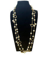 Load image into Gallery viewer, 60&quot; Pearls &amp; Quatrefoil Necklace - Be Je Designs
