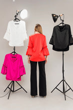 Load image into Gallery viewer, Tangerine Puff Sleeve Top - Posh Couture
