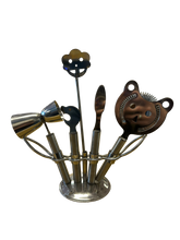 Load image into Gallery viewer, Mixology set with Indian handicraft design; includes all essentials for crafting delicious and elegant cocktails.
