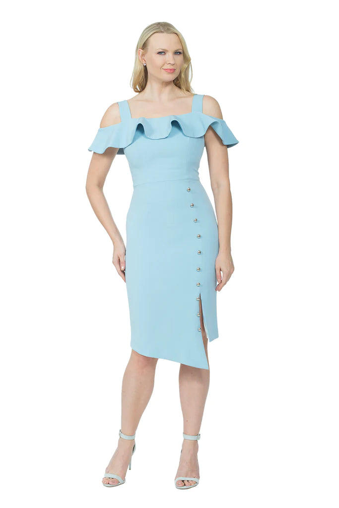Button Front Cocktail Dress - Posh Couture