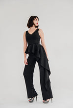 Load image into Gallery viewer, V-Neck Peplum Jumpsuit - Posh Couture
