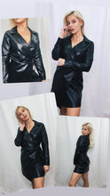 Load image into Gallery viewer, Vegan Leather Wrap Dress
