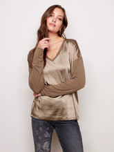 Load image into Gallery viewer, Chesnutt Satin Combo Knit Top - Charlie B
