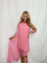 Load image into Gallery viewer, Dusty Pink One Shoulder Chiffon Cocktail Dress
