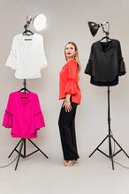 Load image into Gallery viewer, Tangerine Puff Sleeve Top - Posh Couture
