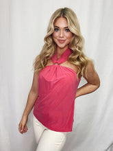 Load image into Gallery viewer, Lola &amp; Sophie Coral Ring Halter Top: A stunning halter with unique ring hardware that elevates your look and captures all the attention!
