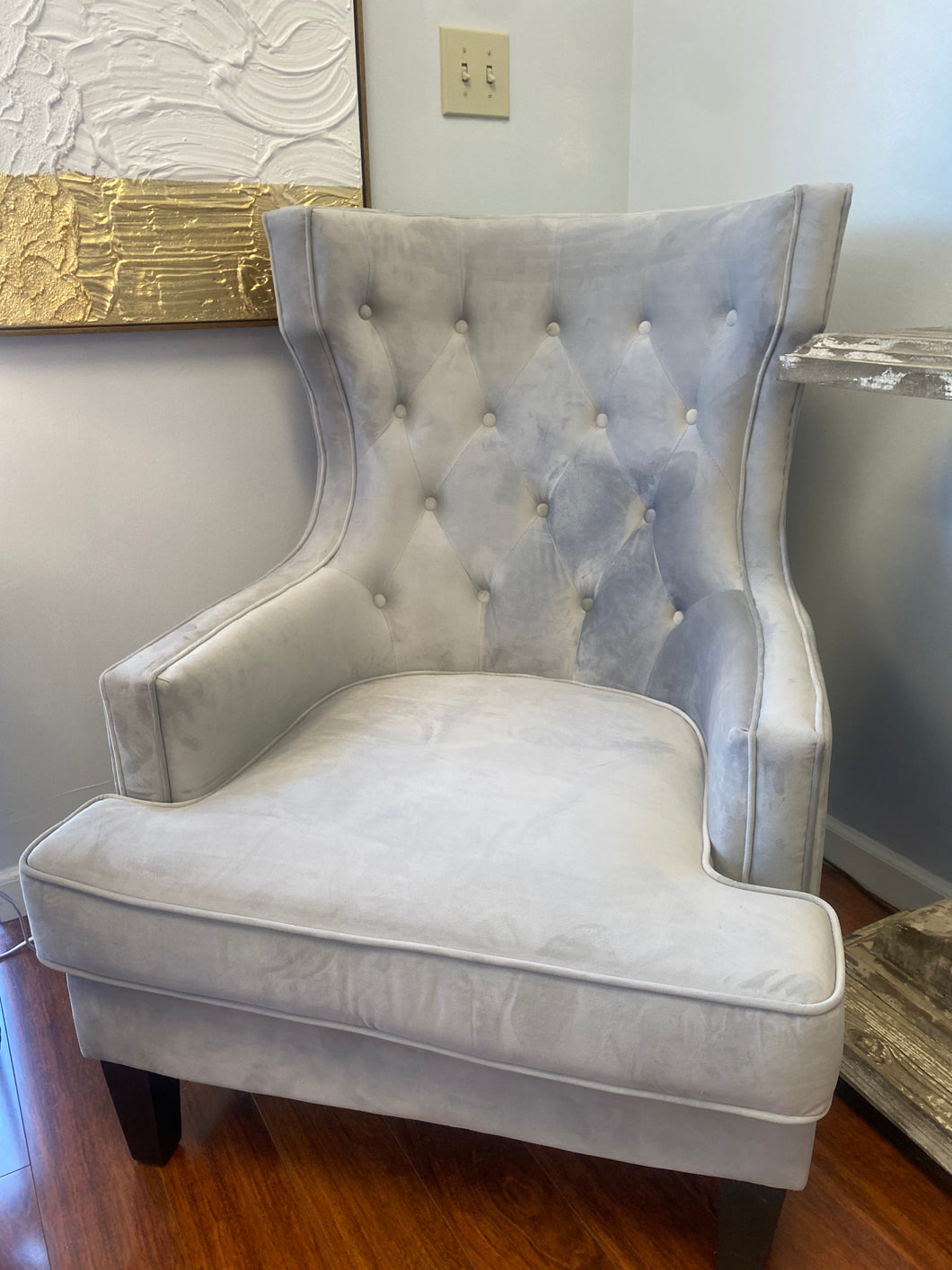 Zeugma Baby Grey Wingback Chair