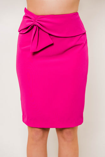 Hot pink bow waist skirt by Posh Couture.