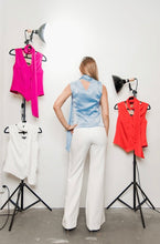 Load image into Gallery viewer, Sky Blue Neck Top - Posh Couture
