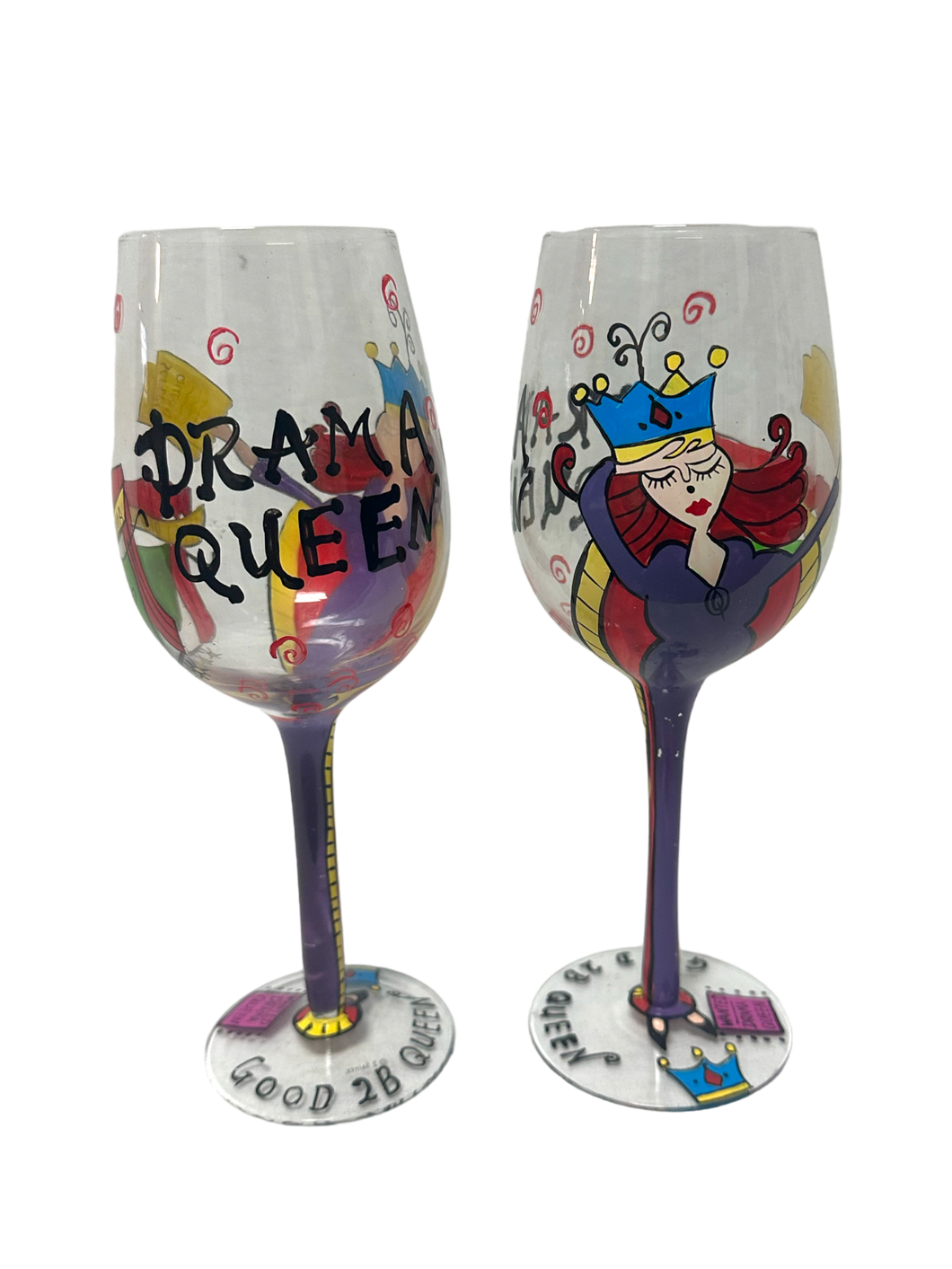 Drama Queen Wine Glasses