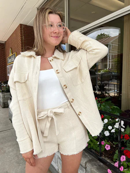 Frayed Hem Jacket